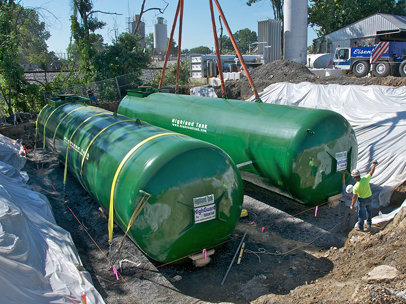 Buried shop propane tank